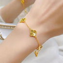 Clover Lucky Yellow Gold Bracelet 5 motifs DN2068 - TUZZUT Qatar Online Shopping