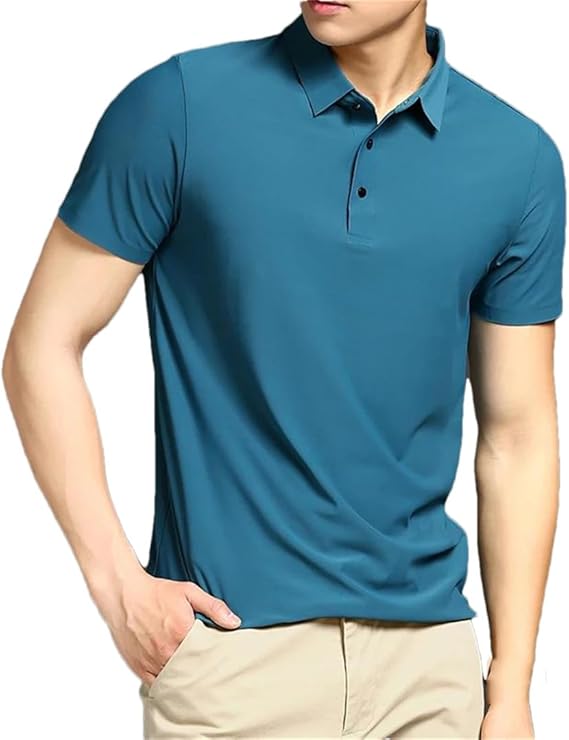 Men's Button Up Polo Shirt Lightweight Lapel Shirt MAL0223FF - TUZZUT Qatar Online Shopping