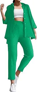 Womens Fashion Casual Large Size Long Sleeve Shirt High Waist Slim Fit Pants Suit M 001590008 Womens Fashion Casual Large Size Long Sleeve Shirt High Waist Slim Fit Pants Suit M 001590008