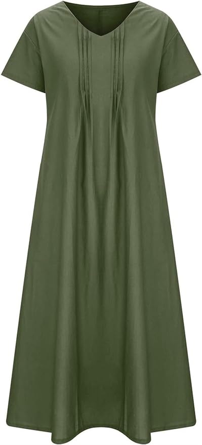Women Oversized Baggy Flowy Cotton Linen Maxi Dresses L B-102399 Women Oversized Baggy Flowy Cotton Linen Maxi Dresses L B-102399