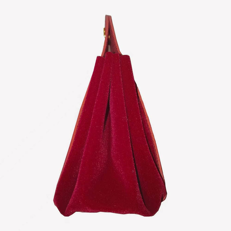 Rodena Lassey PU Dark Red Leather and Velvet Gift Bag - TUZZUT Qatar Online Shopping