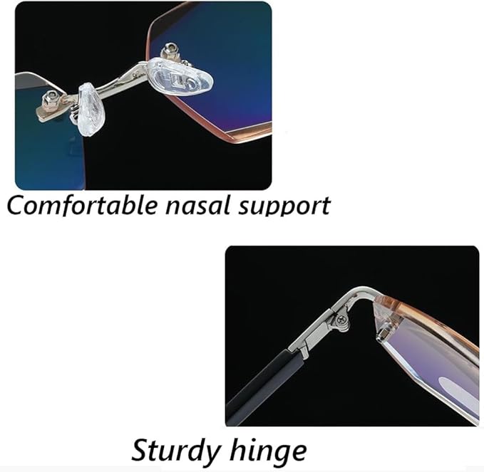 Frameless Reading Glasses Unisex Diamond Cut S1980 Frameless Reading Glasses Unisex Diamond Cut S1980