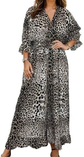 Women Leopard Print Casual loose Jumpsuits B-307750 Women Leopard Print Casual loose Jumpsuits B-307750