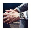 Luxury Diamond Dial Leather Strap Quartz Mens Watch W1000 - TUZZUT Qatar Online Shopping