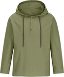 Hoodies for Men, Long Sleeve Hooded Casual Shirts Button Neck Pullover Top   HD0220 - TUZZUT Qatar Online Shopping