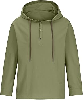 Hoodies for Men, Long Sleeve Hooded Casual Shirts Button Neck Pullover Top HD0220 Hoodies for Men, Long Sleeve Hooded Casual Shirts Button Neck Pullover Top HD0220