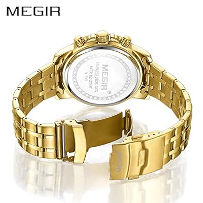 Megir Mens Gold Stainless Steel Quartz Watch S2545960