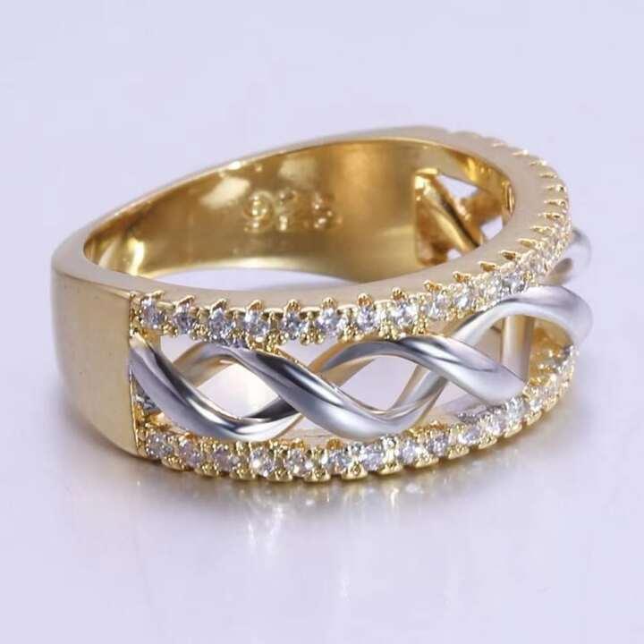 Two Tone Women's Ring X440914 - Tuzzut.com Qatar Online Shopping