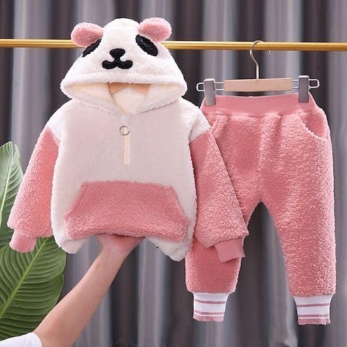 Baby Panda Pink and White Hooded Fleece Set X4181063 - TUZZUT Qatar Online Shopping