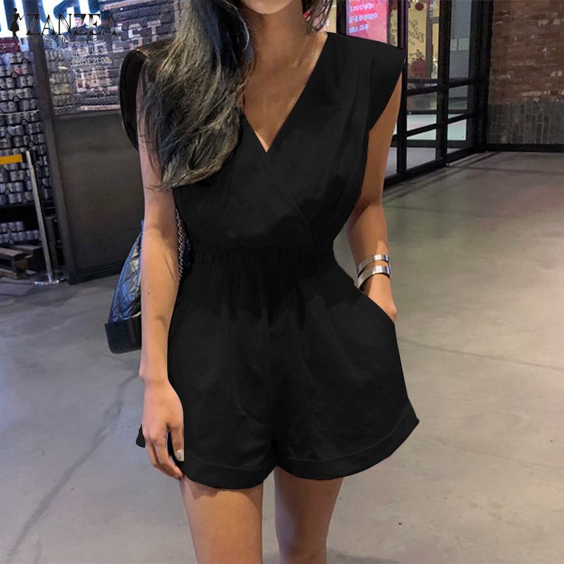 Women's Summer Jumpsuits Sleeveless ZANZEA Stylish Overalls V Neck Backless Rompers Female Lace Up Casual Pants Oversized S4101455 Women's Summer Jumpsuits Sleeveless ZANZEA Stylish Overalls V Neck Backless Rompers Female Lace Up Casual Pants Oversized S4101455