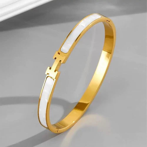 Mother of Pearl Bangle Bracelet H27 - TUZZUT Qatar Online Shopping