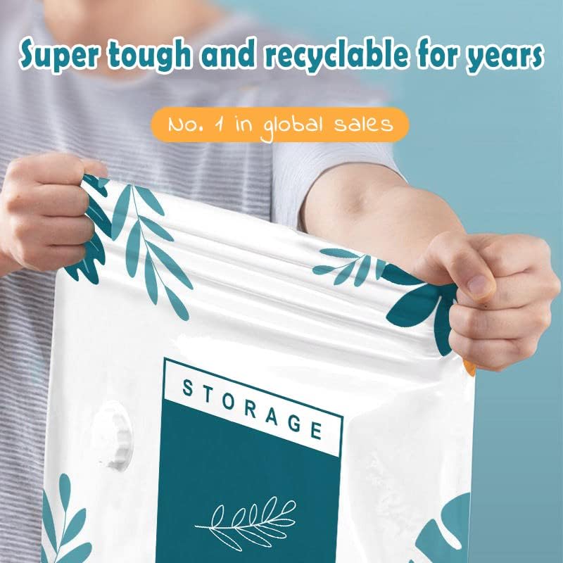 Reusable Vacuum Compression Bag For Storage Organizing Clothes (4 Bags + 1 Hand Pump) - Tuzzut.com Qatar Online Shopping