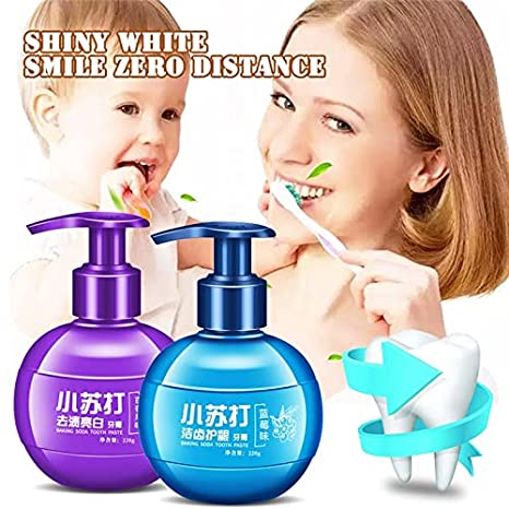 220g Instant Clean Intensive Stain Removal Whitening Toothpaste Baking Soda Blueberry Flavor Toothpaste Prevent Tooth Decay - Tuzzut.com Qatar Online Shopping