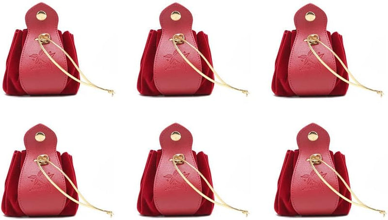 Rodena Lassey PU Dark Red Leather and Velvet Gift Bag - TUZZUT Qatar Online Shopping