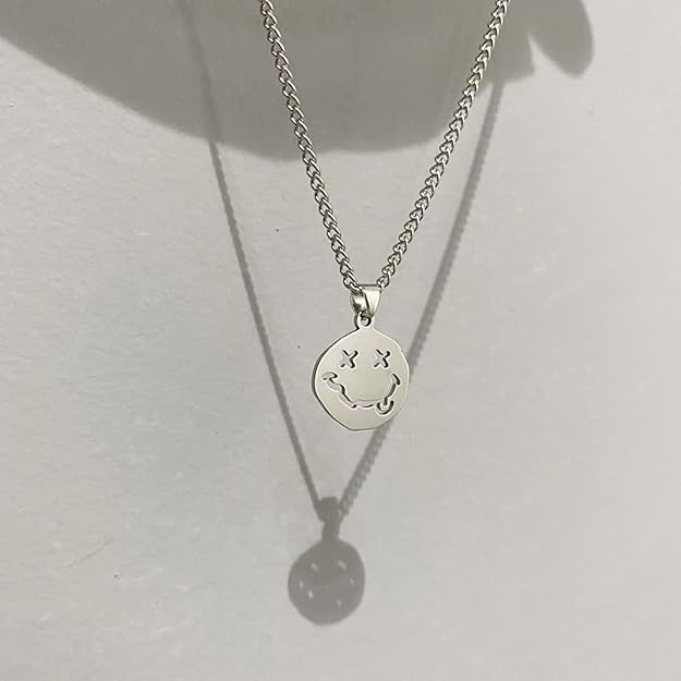 Smile Face Women's Pendants Necklaces Gothic Smiley Cool Hippie Streetwear Men's Necklaces H00 Smile Face Women's Pendants Necklaces Gothic Smiley Cool Hippie Streetwear Men's Necklaces H00