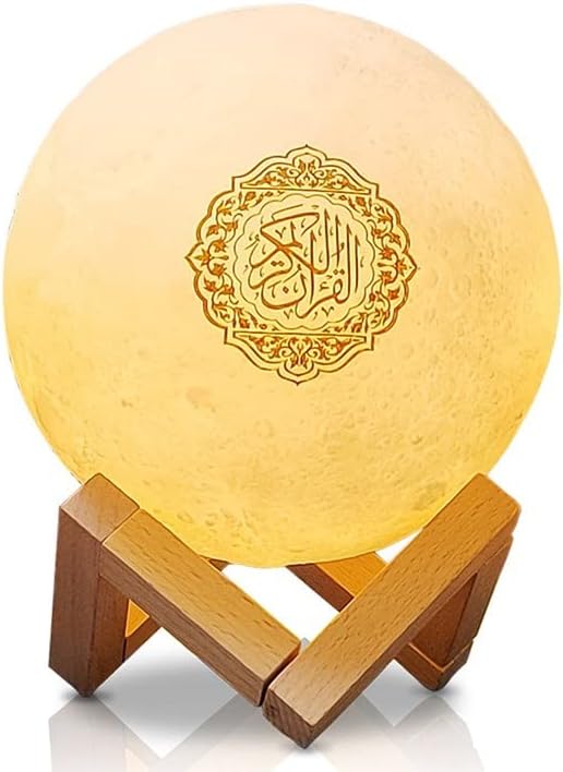 Creative Moon Lamp Quran Speaker Kids Night Light 7 Colors LED 3D Star Moon Light with Stand for Quran Recitation SQ-175 - Tuzzut.com Qatar Online Shopping