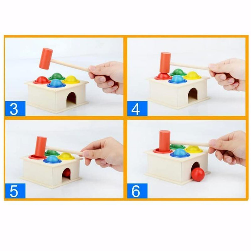 MODERN COLLECTION Wooden Hammer Knock The Ball Toy for Kids