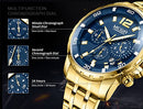 Megir Golden Chronograph Stopwatch 2068