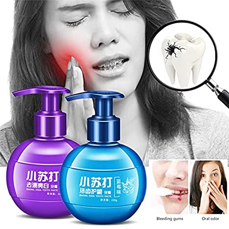 220g Instant Clean Intensive Stain Removal Whitening Toothpaste Baking Soda Blueberry Flavor Toothpaste Prevent Tooth Decay