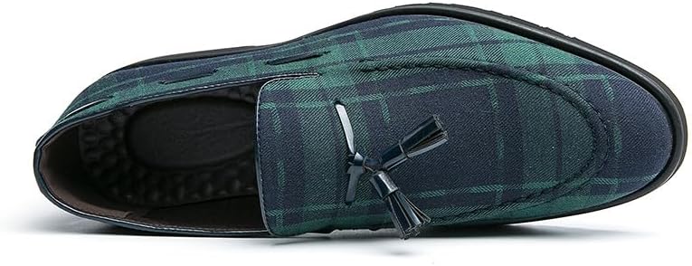 Men's Denim Plaid Loafer Shoes LS270 Men's Denim Plaid Loafer Shoes LS270