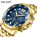 Megir Mens Gold Stainless Steel Quartz Watch S2545960 - TUZZUT Qatar Online Shopping