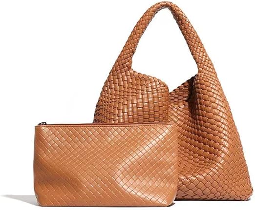 Woven Bag for Women, Vegan Leather Tote Bag Large Summer Beach Travel Handbag and Purse B1683 - Tuzzut.com Qatar Online Shopping