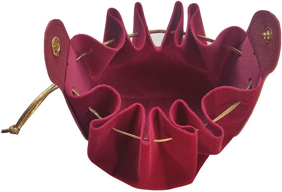 6 Pcs Dark Red PU Leather and Velvet Gift Bags with Drawstrings 6 Pcs Dark Red PU Leather and Velvet Gift Bags with Drawstrings