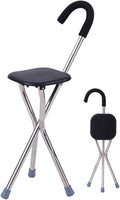 Foldable Lightweight Cane Seat ,Walking Cane Stick Chair Stool