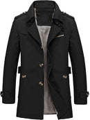 Black Short Trench Jacket with Zip Chest Pocket MC-A28