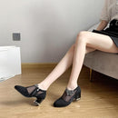 Block Heel Fashionable Net Ankle Boots Casual Shoes Elegant Women's Party Shoes - TUZZUT Qatar Online Shopping