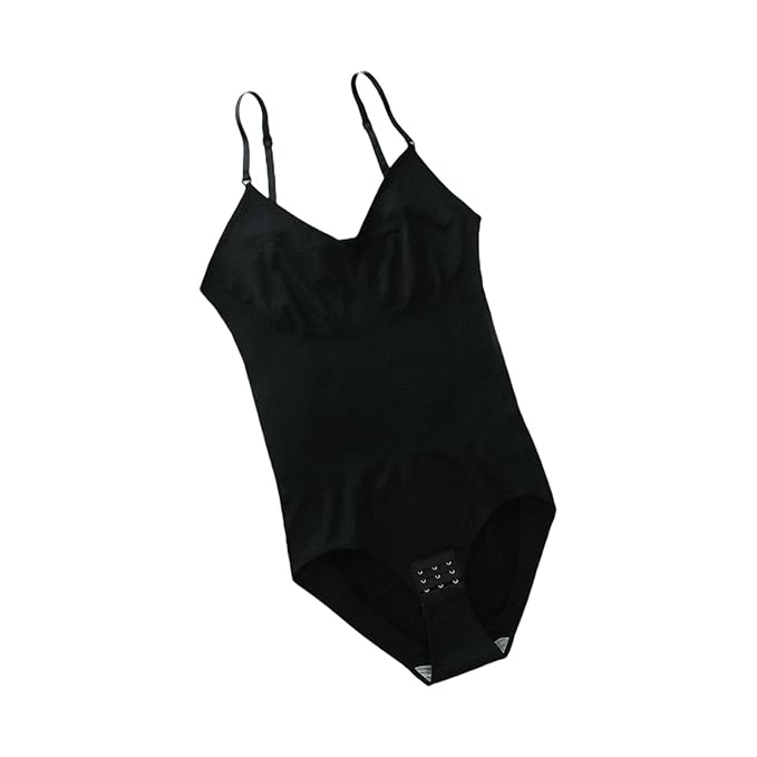 Shaping Bodysuit with Adjustable Straps and Press Button Closure S458777