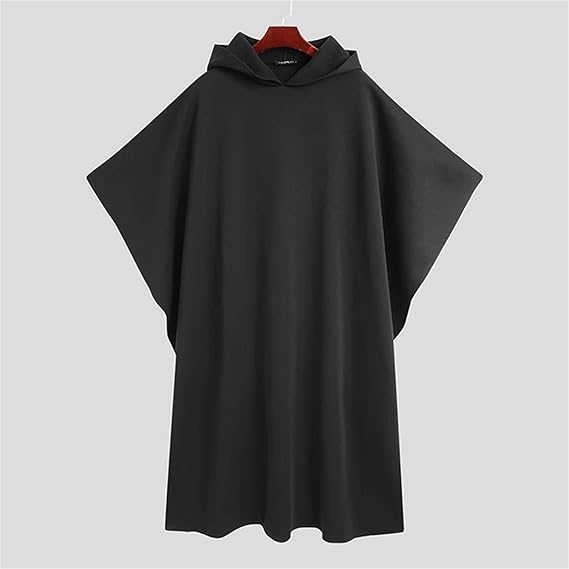 Hooded Solid Loose Punk Windproof Cloak Coat 179525 Hooded Solid Loose Punk Windproof Cloak Coat 179525