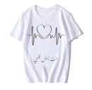Women's Printed Round Neck Cotton Blend White T-Shirt 3XL S4565387 - TUZZUT Qatar Online Shopping