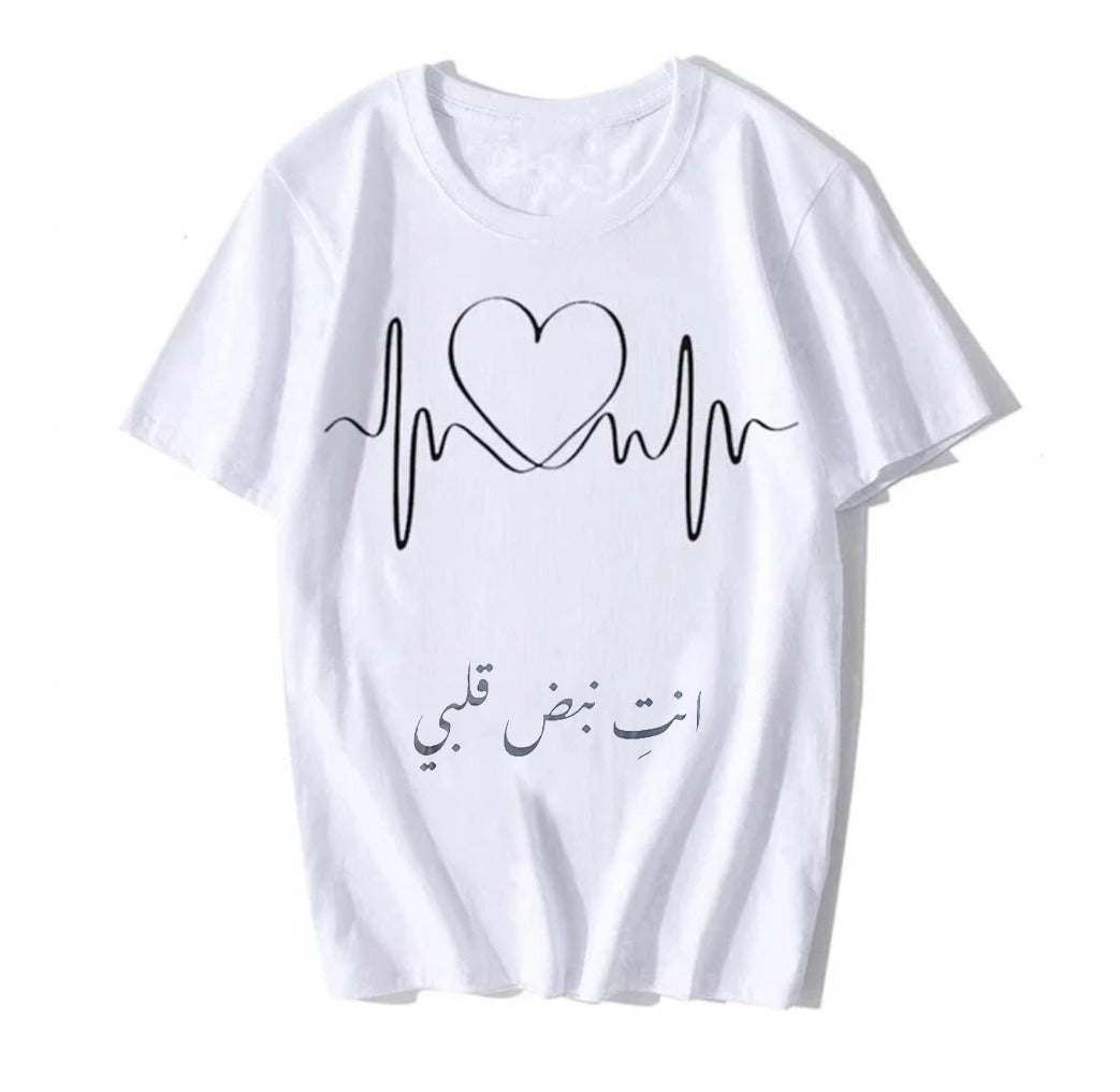 Women's Printed Round Neck Cotton Blend White T-Shirt 3XL S4565387