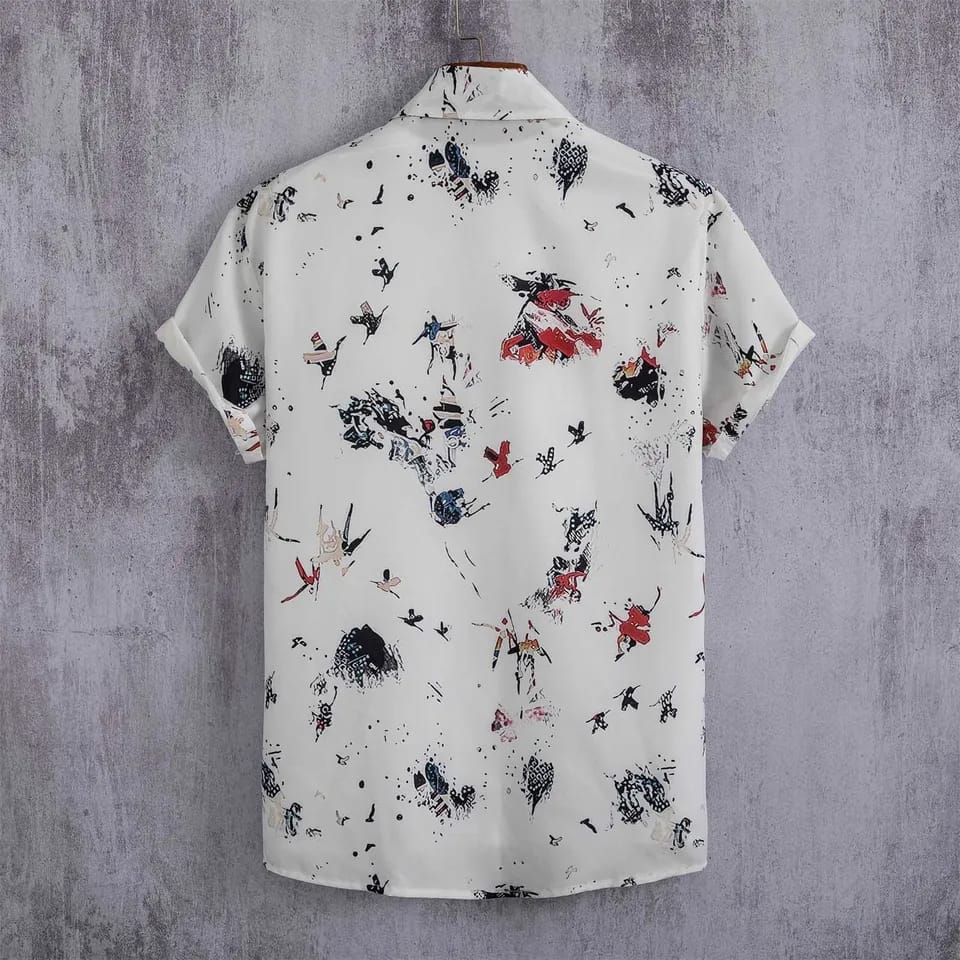 Men's Fashion White Collar Printed Shirt X1597175 Men's Fashion White Collar Printed Shirt X1597175