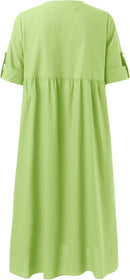 Women Fashion Casual Summer Linen Shirt   B72561 - TUZZUT Qatar Online Shopping