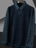 Men's Winter 2-in-1 Look Collar Sweatshirt with Lining, Comfortable and Warm 5050915