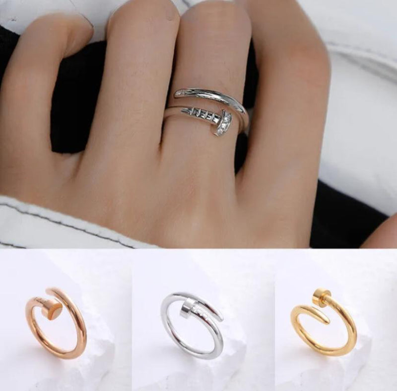 Luxury Nail Ring  Men's and Women's Simple Plain Style Rings- X4721117 - Tuzzut.com Qatar Online Shopping