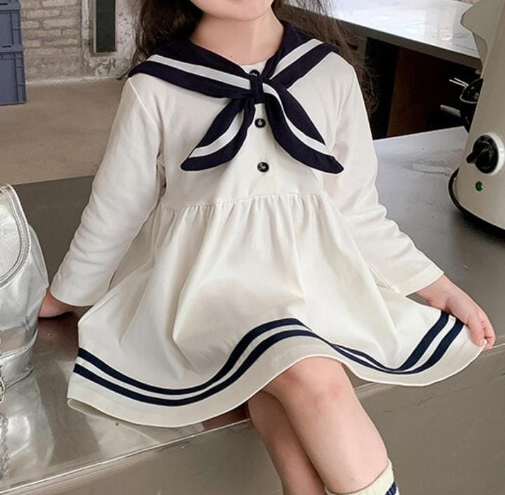 Girls Dress Long Sleeve Navy Collar Star Princess Dress Clothes 582137 Girls Dress Long Sleeve Navy Collar Star Princess Dress Clothes 582137