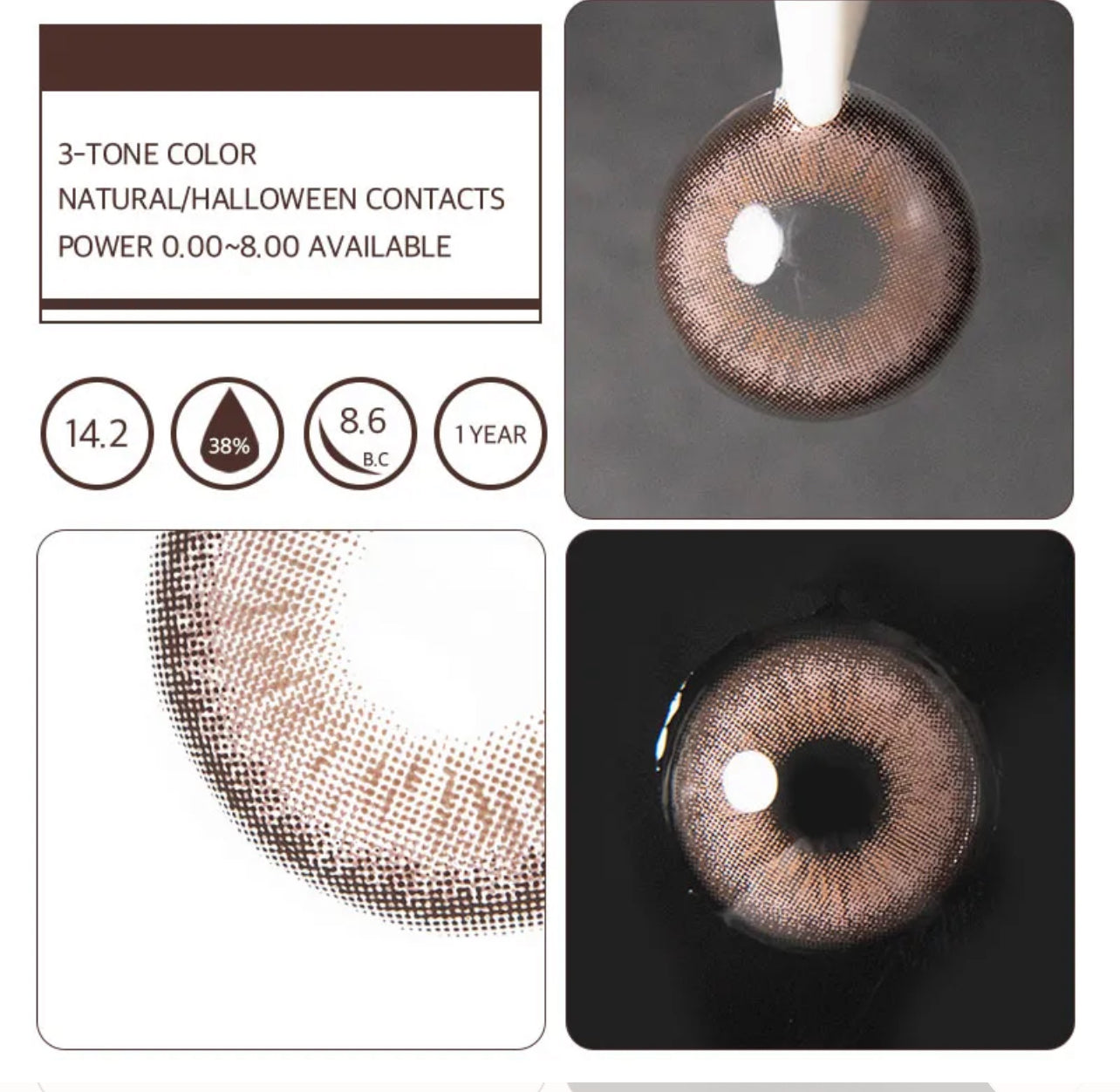 Unibling Galaxy Brown Contact Lenses for Eyes (1 Pair) Unibling Galaxy Brown Contact Lenses for Eyes (1 Pair)