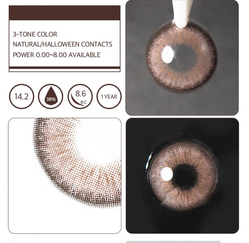 Unibling Galaxy Brown Contact Lenses for Eyes (1 Pair) - TUZZUT Qatar Online Shopping