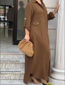 Eid Muslim Dress with Pant Set 2 Piece for Women  Solid Shirt Dresses     S1679400 - TUZZUT Qatar Online Shopping