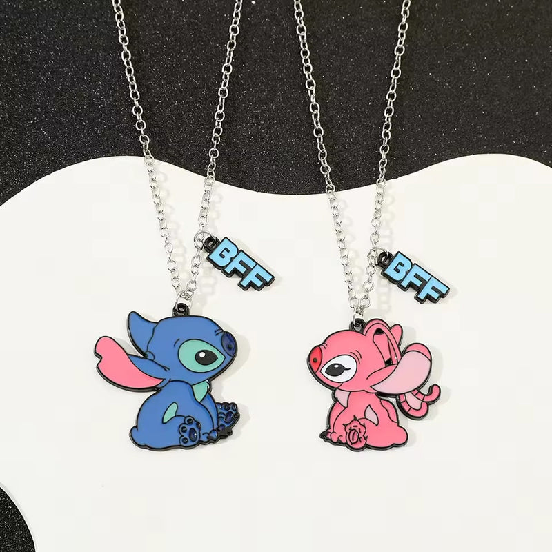 1 pair Disney Lilo & Stitch Necklace N13 - TUZZUT Qatar Online Shopping