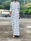 loose pencil dress elegant button front long sleeve 145237 - TUZZUT Qatar Online Shopping