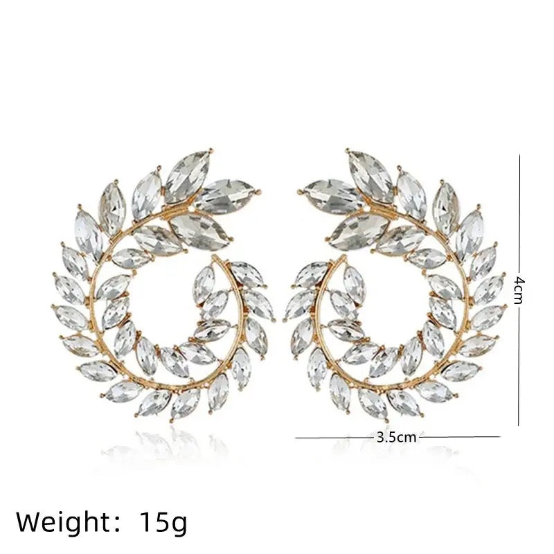 Classic Fashion Personality Shiny White Zirconia Open Round-shape Stud Earrings X2133999 - TUZZUT Qatar Online Shopping