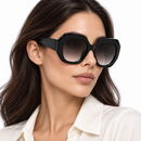 Black Oversized Butterfly Gradient Sunglasses-54