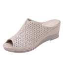 Slipper for Women Fashion Fish Mouth Open Toe Hollow Slip-on Platform Slippers Casual Outdoor Ladies Shoes   B730485 - TUZZUT Qatar Online Shopping