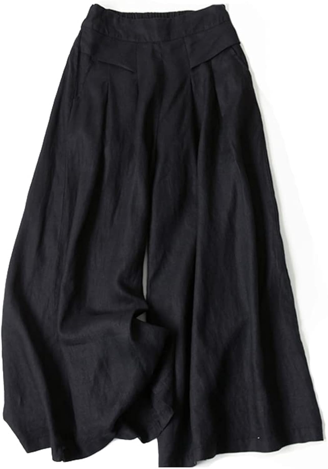 Solid Color Ramie Cotton Plus Size Loose Ninth Wide-Leg Pants 83707 Solid Color Ramie Cotton Plus Size Loose Ninth Wide-Leg Pants 83707
