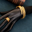 Gold Plated Copper Wheat Ears Cuff Bangles for Women S4455237 - TUZZUT Qatar Online Shopping