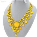 Turkish Coin Necklce Chain Gold Plated Ethnic Wedding Jewelry for Bridal Arabic Tassel Collar Women Accessory Party Gifts N974 - TUZZUT Qatar Online Shopping
